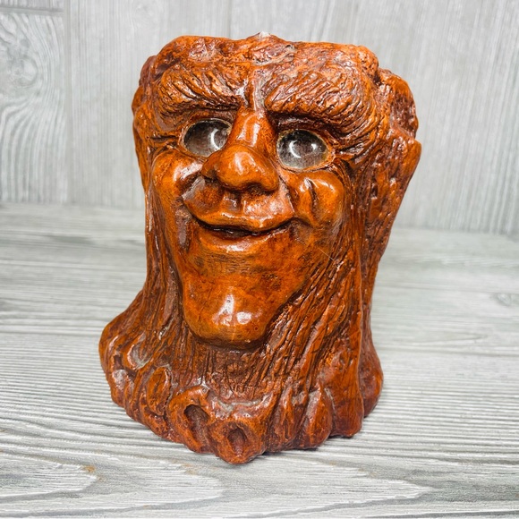 Vintage Matchless Candle Holder Sculpted Clay Tree Face 1975 Jason Christoble - Picture 3 of 16